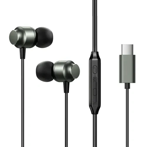 Joyroom JR-EC06 Type C Wired Metal Earphones (Black/Silver/Dark Grey)